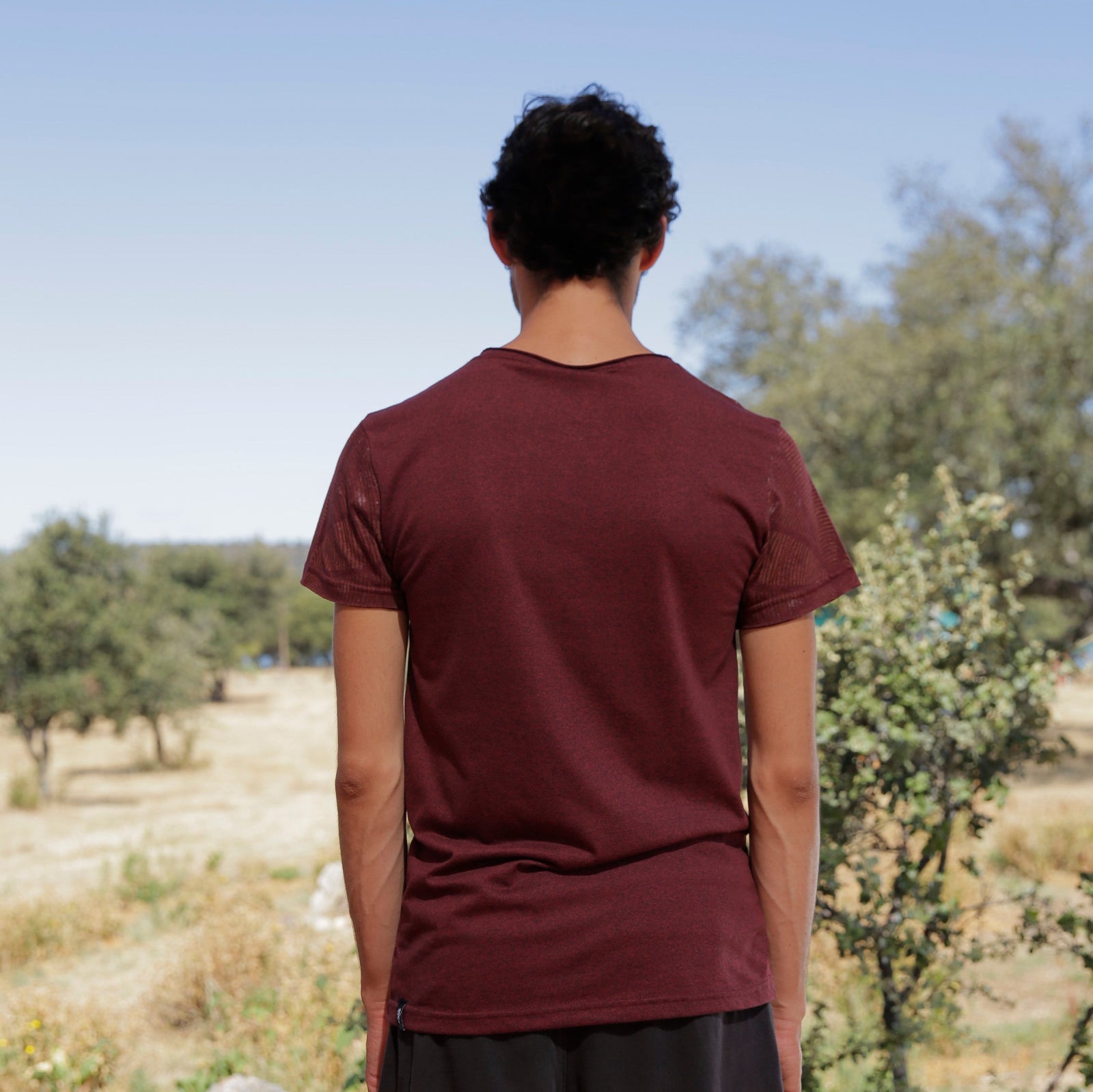 GEO FLOWER T-SHIRT - BORDEAUX